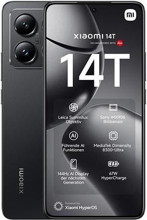 Immagine prodotto Xiaomi 14T (256 GB, Titano Nero, 6.60", Doppia SIM, 50 Mpx, 5G)