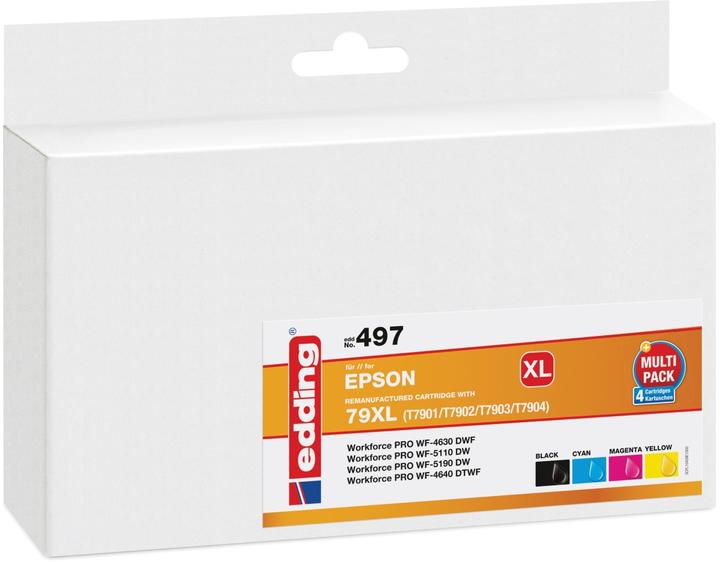 Produktbild Edding Tintenpatrone Druckerpatrone ersetzt 79XL /T7901/T79002/T7903/T7904 Schwarz, Cyan, Magenta, Gelb (M, BK, C, Y)