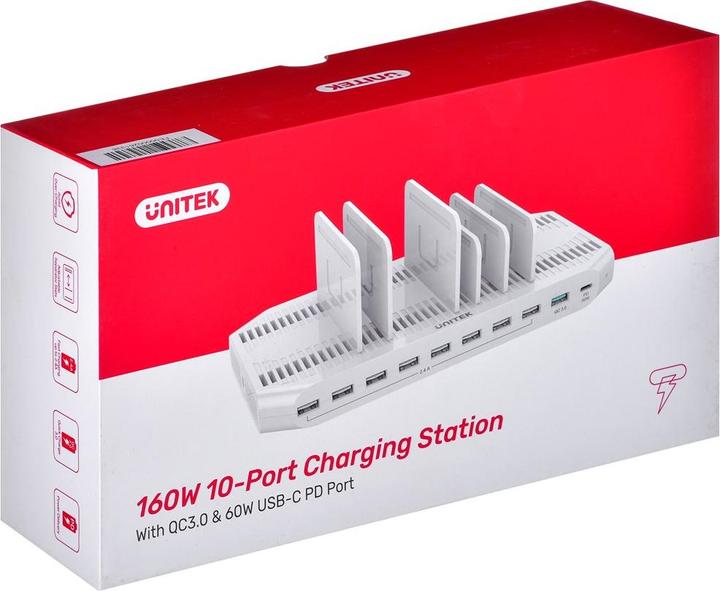 Actual product image Unitek Y-2190 Charging station 8x (USB-C, 10 Ports)