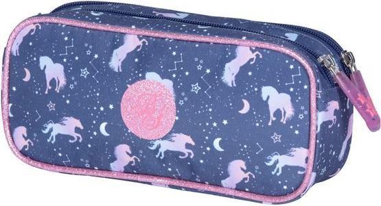Actual product image children's rectangular pencil case with two compartments bella sara cosmic