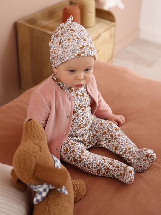 Actual product image Vertbaudet Bio-Kollektion: Baby Geschenk-Set aus Body, Latzhose, Mütze & Cordjacke (50)