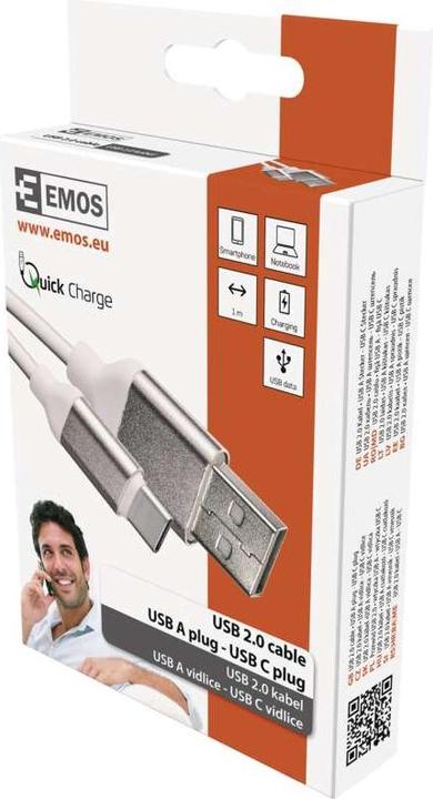 Actual product image Emos USB A — USB C (1 m, USB 2.0)
