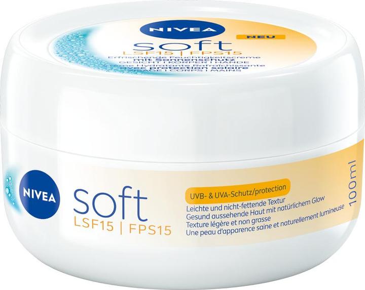 NIVEA Soft Daily UV erfrischende Feuchtigkeitscreme Topf LSF 15