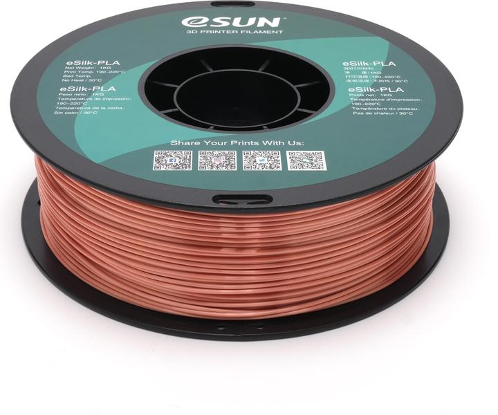 Actual product image eSUN eSilk-PLA Rose Gold Filament 1.75mm 1Kg (PLA, 1.75 mm, 1000 g, Gold)