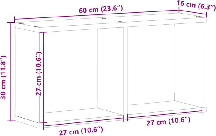 Produktbild VidaXL Wandschrank (60 x 16 x 30 cm)