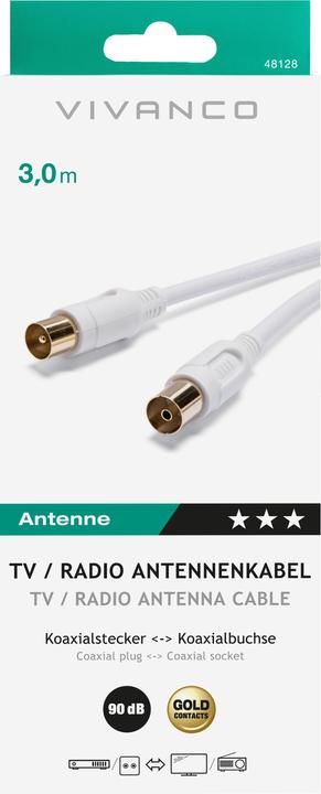 Produktbild Vivanco Koaxstecker Koaxkupplung (90 dB, Antennenkabel)