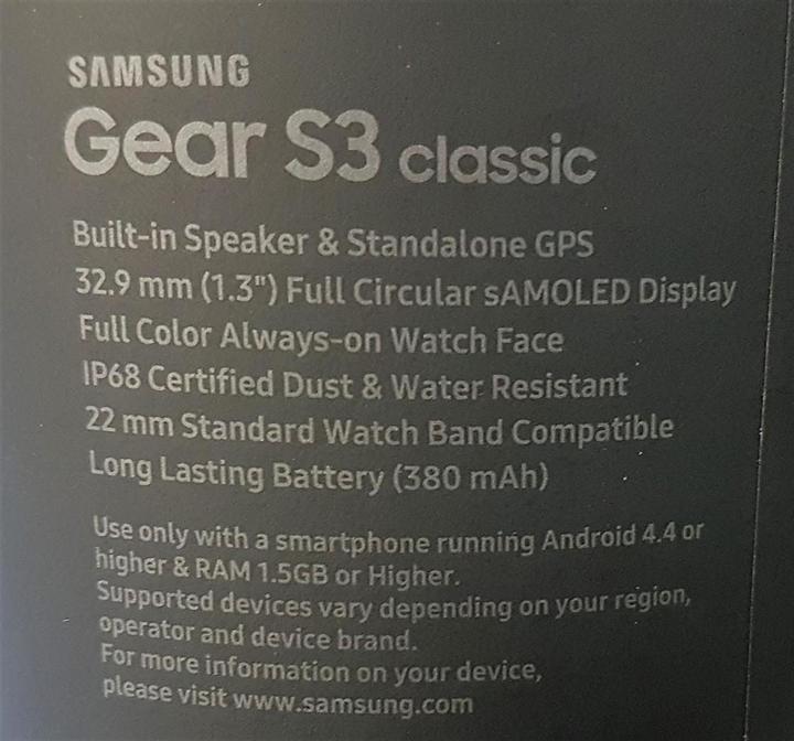 Actual product image Samsung Gear S3 Classic (46 mm)