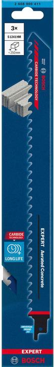 Actual product image Bosch Professional Zubehör EXPERT 'Aerated Concrete' S 1241 HM reciprocating saw blade, 3 pieces