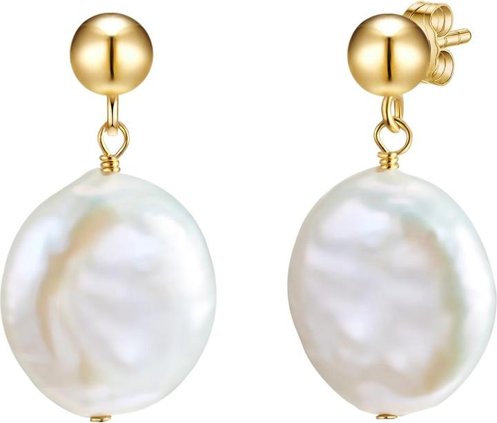 Valero Pearls Damen Sterling Silber Süsswasser-Zuchtperle gelbgold - 28647 (Sterling Silber)
