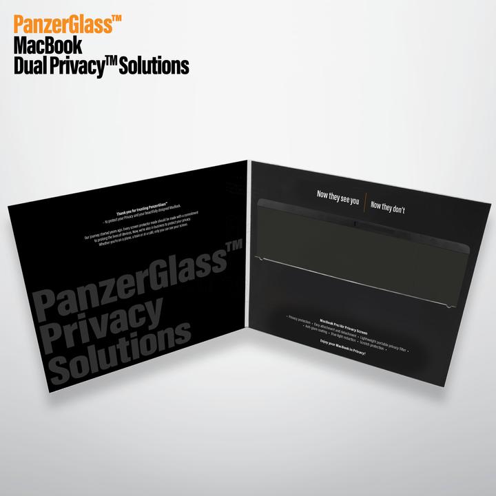 Produktbild PanzerGlass MacBook Pro Displayschutz + DualPrivacy magnetisch (15.40", 16 : 10)