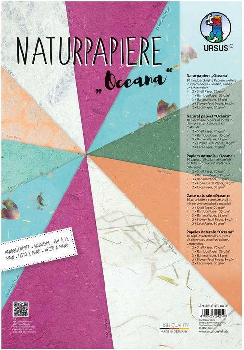 Immagine prodotto Ursus Carta artigianale Carte naturali 10 pezzi, Oceana (70 g/m², 10 x)