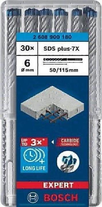Produktbild Bosch Professional Zubehör EXPERT SDS plus-7X Hammerbohrer, 6 x 50 x 115 mm, 30-tlg. (6 Millimeter)