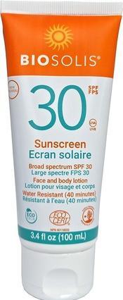 Actual product image Biosolis Sun Milk (Suntan lotion, SPF 30, 100 ml, 144 g)