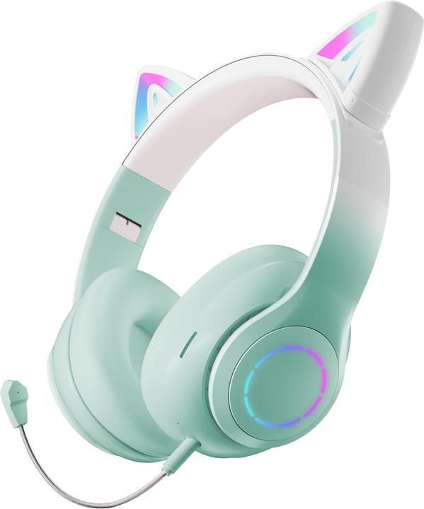 Actual product image Vestel Meow Headphones with Microphone, Mint Green (Wireless)