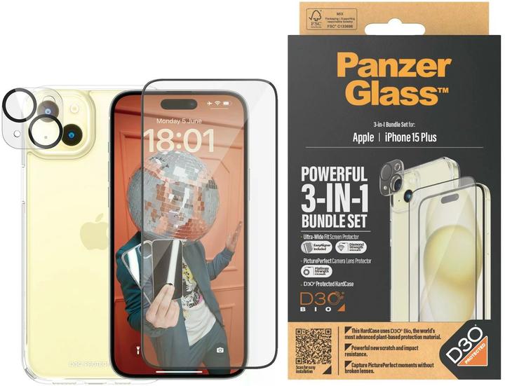 Produktbild PanzerGlass 3-in-1-Pack (1 Stück, Apple iPhone 15 Plus)