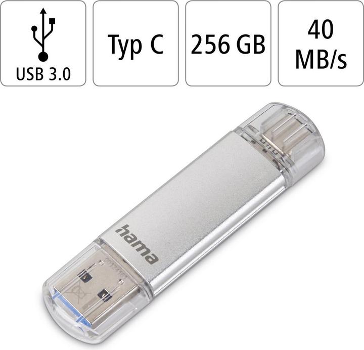 Actual product image Hama C-Laeta (256 GB, USB-C, USB-A, USB 3.1)