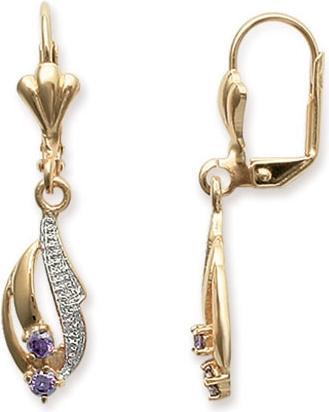 Actual product image Lara Gold plated EARRINGS - PENDANT - BICOLOR - S. Gold platedETHYST