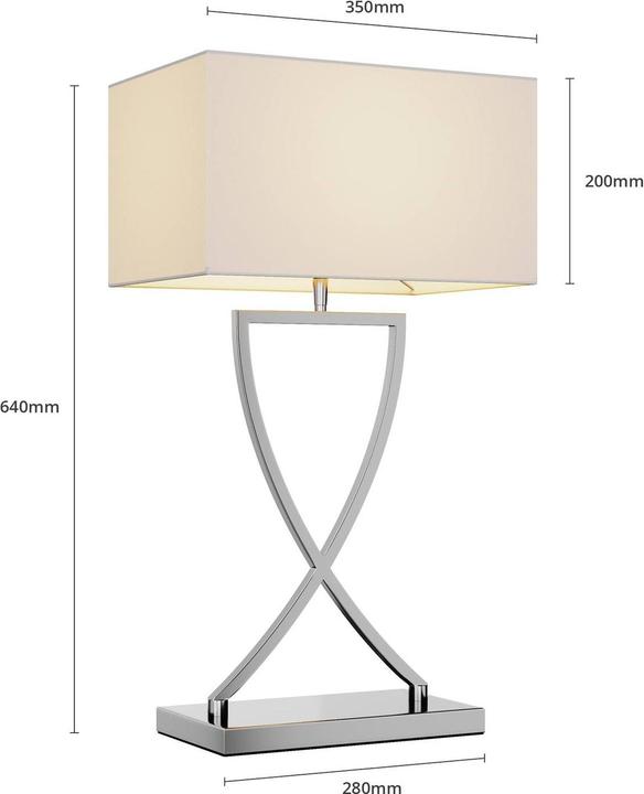 Immagine prodotto Lucande Lampada da tavolo Evaine Cromo/Bianco (E27)