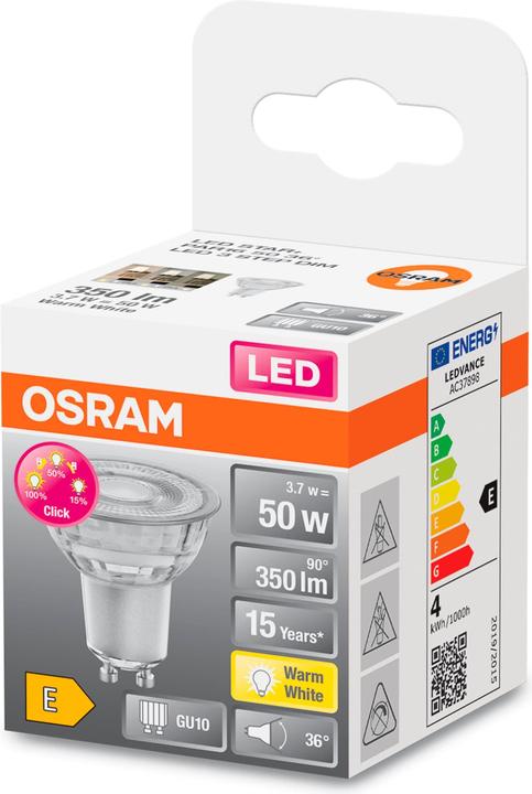 Productafbeelding Osram Ster+ drietraps Dim Par15 (GU10, 3.70 W, 350 lm, 1 x, F)