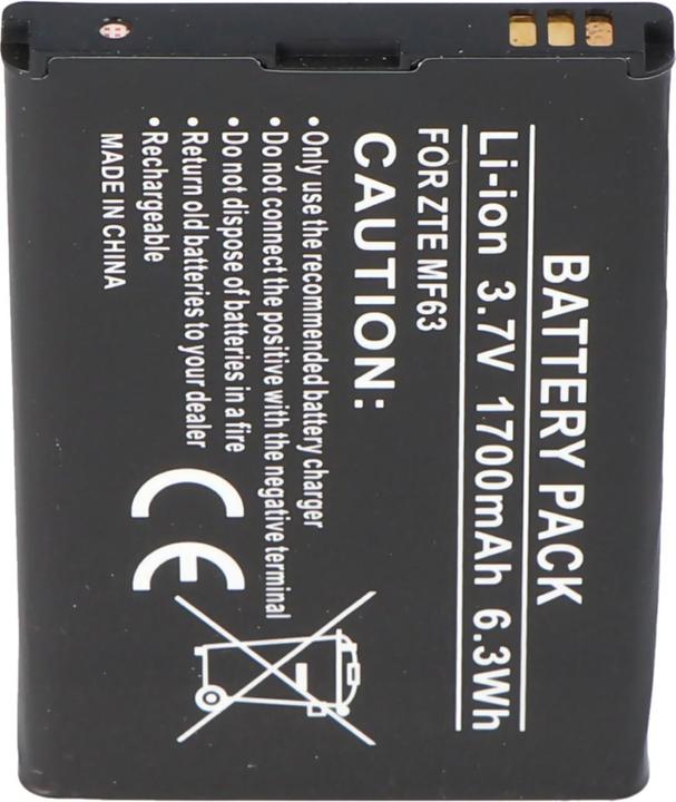 Actual product image AccuCell Battery for ZTE MF63 (Device specific, 1700 mAh)