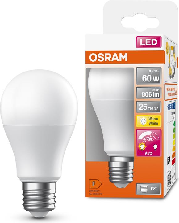 Produktbild Osram 4099854040092 LED EEK F (A - G) E27 8.8 W = 60 W Warmweiss (Ø x H) 60 mm x (E27, 8.80 W, 806 lm, 1 x, F)