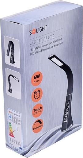 Produktbild Olight Solight LED stolná lampička s displayom, 6W, 4100K, koža, čierna (300 lm)