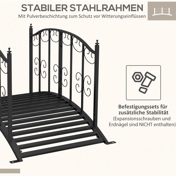 Actual product image Outsunny Garden bridge with ornamental railing