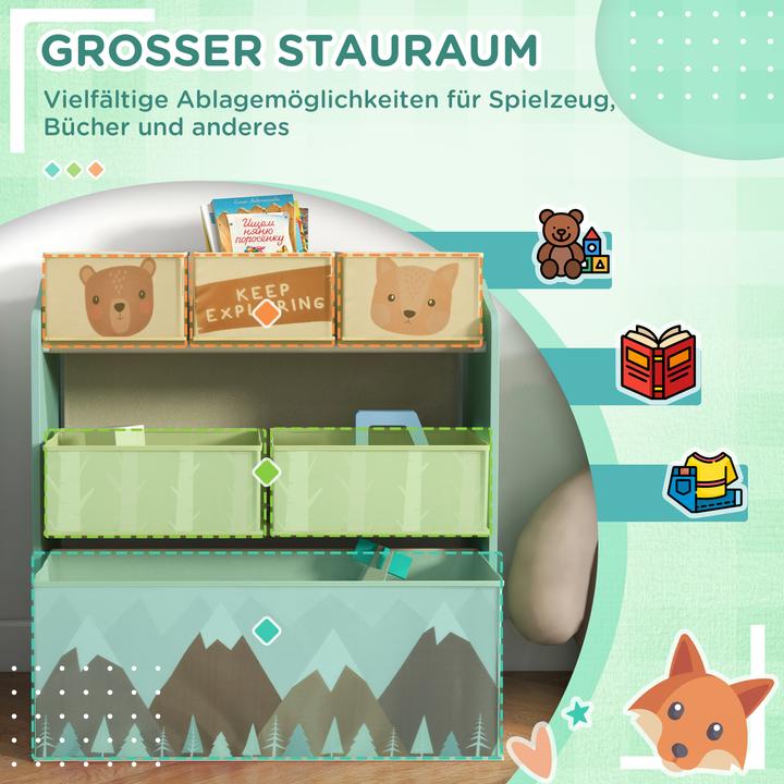 Actual product image Hexbots Kinderzimmerregal MDF, Vliesstoff Grün