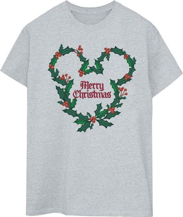 Disney Mickey Mouse Merry Christmas Holly TShirt (L)