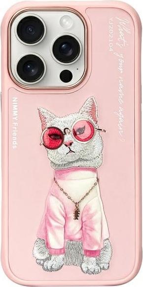 Actual product image Nimmy case iPhone 16 Pro 6.3" pink Glasses Cool Cat (Apple iPhone 16 Pro)