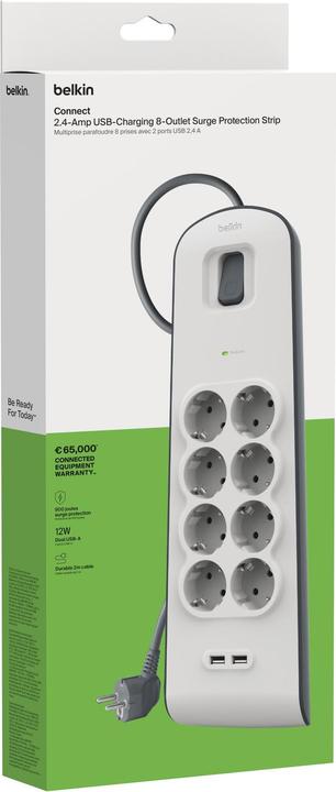 Actual product image Belkin Steckdosenleiste 8-fach 2 Meter Netzkabel BSV804vf2M-V2 (8 x, 2 m)