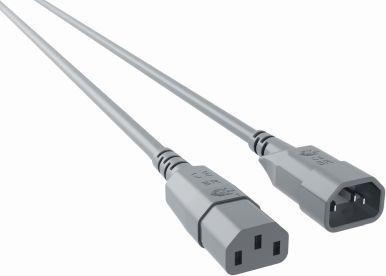 Produktbild Bachmann Power Cord C14 to C13 grey, Extension Cable (0.75 m, C14)