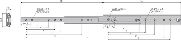 Immagine prodotto Accuride Binario cassetto,ZP,car. 160kg,L 400mm