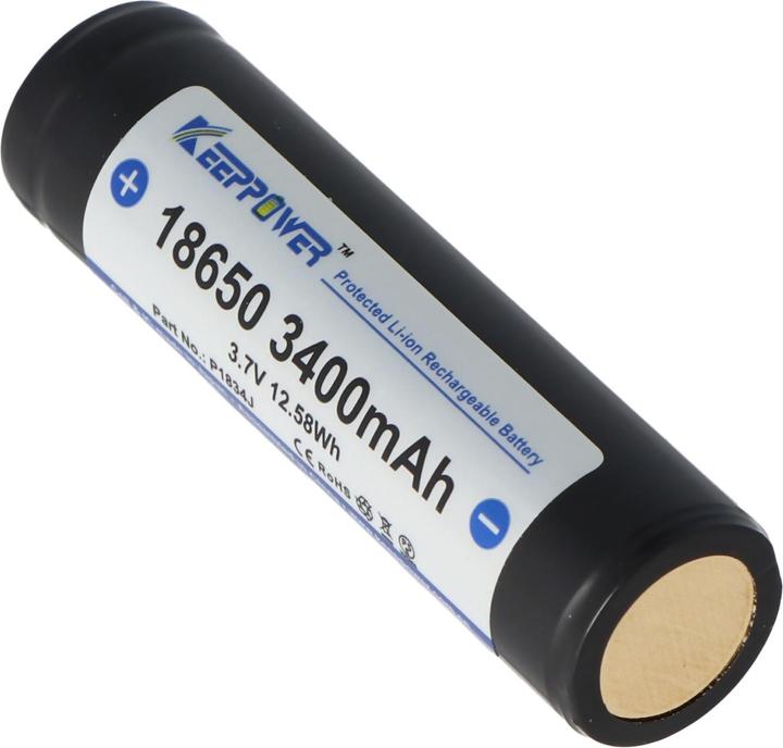 Produktbild Keeppower Akku 18650 geschützt (Flat Top) (1 Stk., 18650, 3400 mAh)