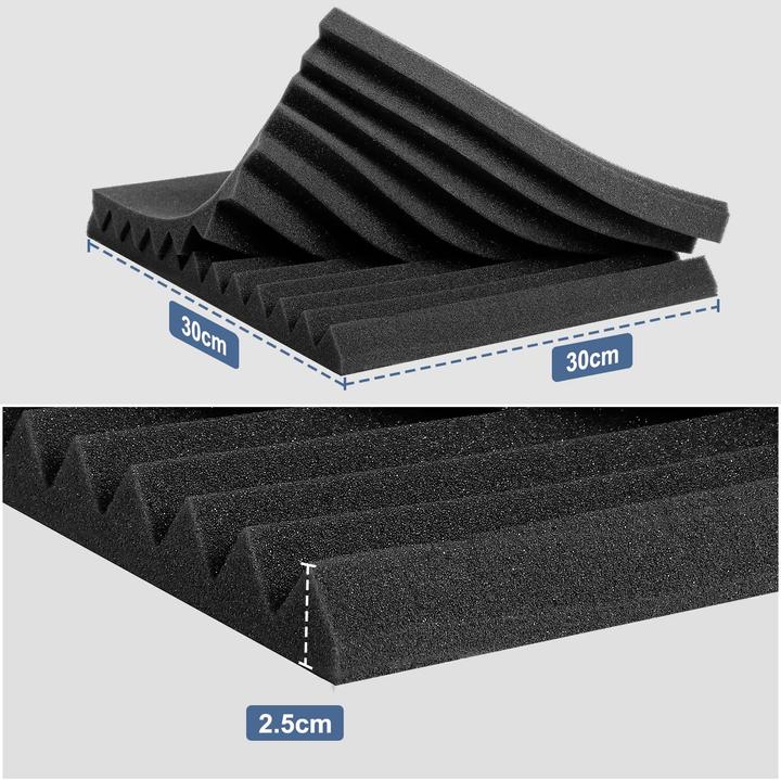 Image du produit Kuchoow Absorbeur de son Mousse acoustique, 24 pièces (24 pcs)