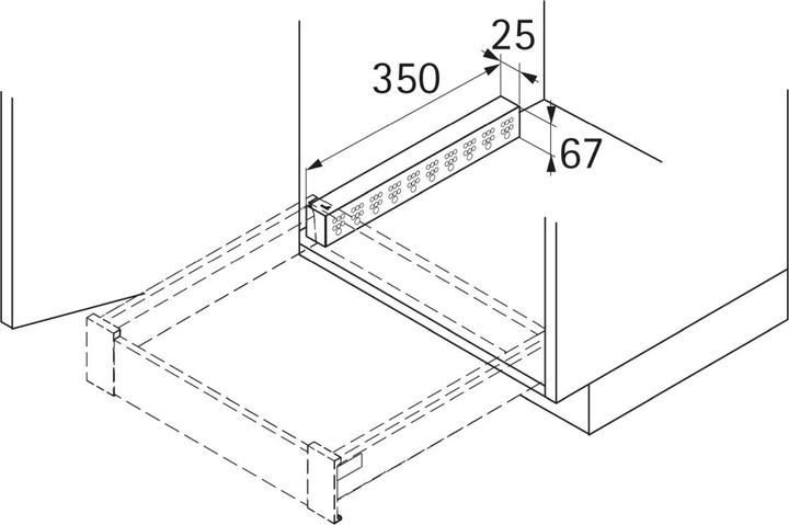 Actual product image Hettich Plastic spacer strip Nominal length 270, 300, 350, 400, 450, 500, 550, 650 mm