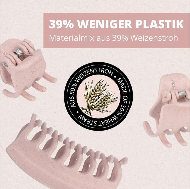 Image du produit Parsa Beauty Pince à cheveux PARSA Nature Love, rose Petite, 6 pcs, en paille de blé (6 pcs)