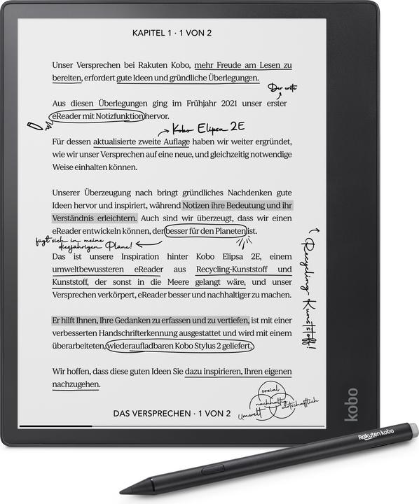 Image du produit Kobo Elipsa 2E, stylet 2 incl. (10.30", 32 Go, Noir)