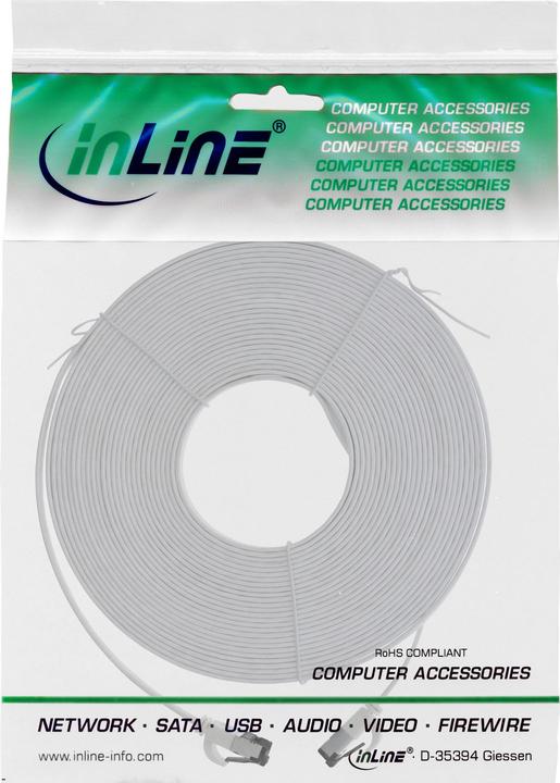 Productafbeelding InLine ® Patchkabel plat, U/FTP, Cat.8.1, TPE halogeenvrij, wit, 5m (U/FTP, CAT8.1, 5 m)