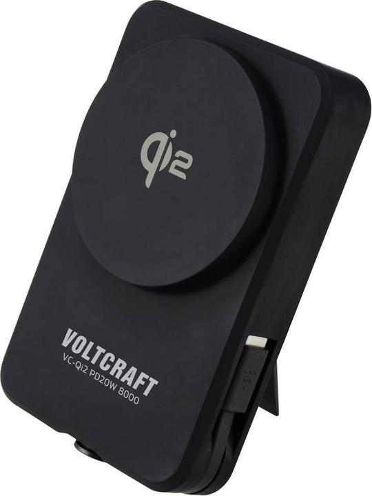 Actual product image Voltcraft VC-Qi2 PD20W 8000 Powerbank 8000 mAh Fast Charge LiPo Black Statusa (8000 mAh)