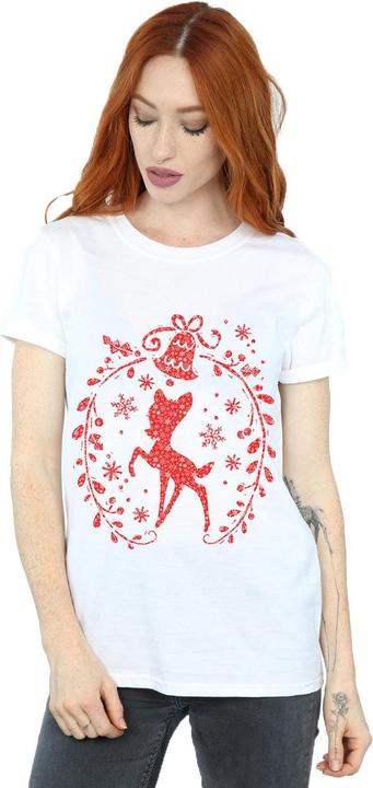 Immagine prodotto Disney Bambi Christmas Wreath Maglietta Donna (L)