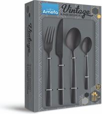 Produktbild Amefa MANILLE Besteckset 16-teilig PVD, schwarz vintage, für 4 Personen (16 Stück, Besteck Set)