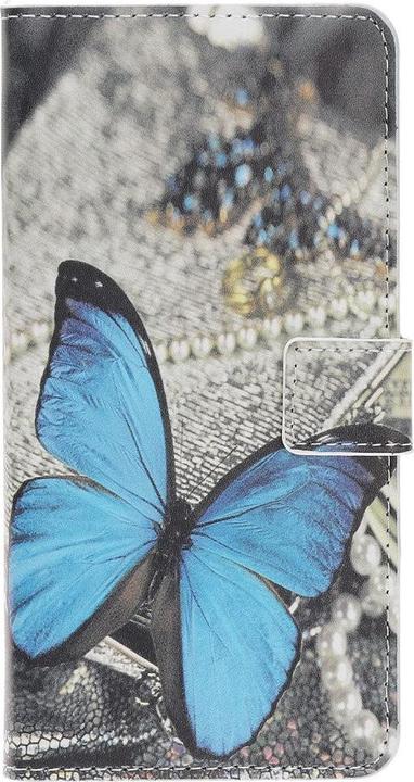 Actual product image Cover-Discount iPhone 12 / 12 Pro - Leather case butterfly blue (Apple iPhone 12, Apple iPhone 12 Pro)