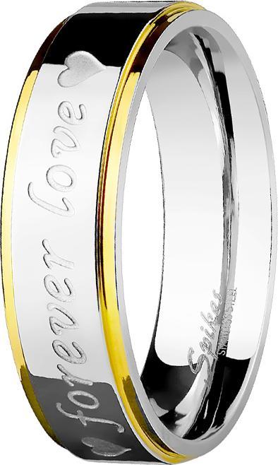 Immagine prodotto Star Piercing Anello argento due strisce oro Forever Love (Acciaio chirurgico 316L)