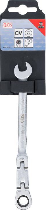 Immagine prodotto BGS Chiave combinata a cricchetto con doppio snodo regolabile 9 mm (9 mm)