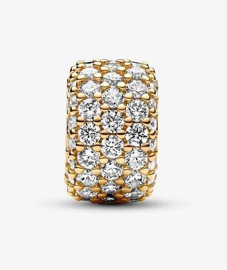 Produktbild Pandora Funkelndes Dreireihiges Pavé Charm (Metall, Vergoldet)