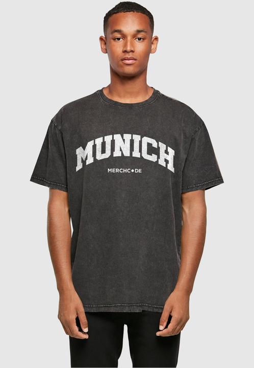 Produktbild Merchcode Munich Wording - Acid Washed Oversize Tee - 113017 (M)