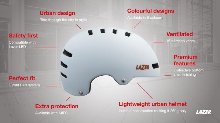 Immagine prodotto Lazer Sport LAZER Casco City Armor 2.0 Unisex ciano (56 cm)