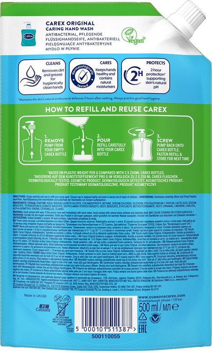 Produktbild Str8 Carex Antibakterielle Flüssigseife - Original, 250ml (Flüssigseife, 250 ml)