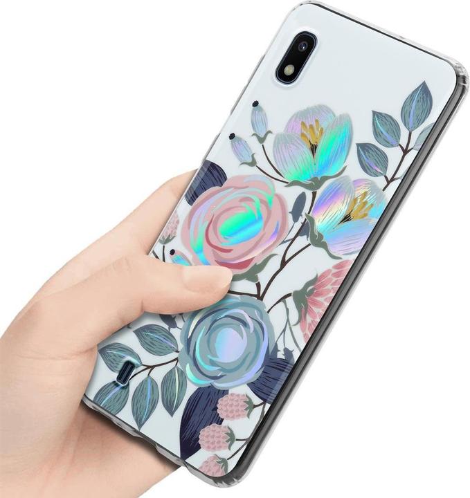 Actual product image Cadorabo IMD TPU Colorful Flowers & Leaves Cover (Samsung Galaxy A10, HTC One M10)